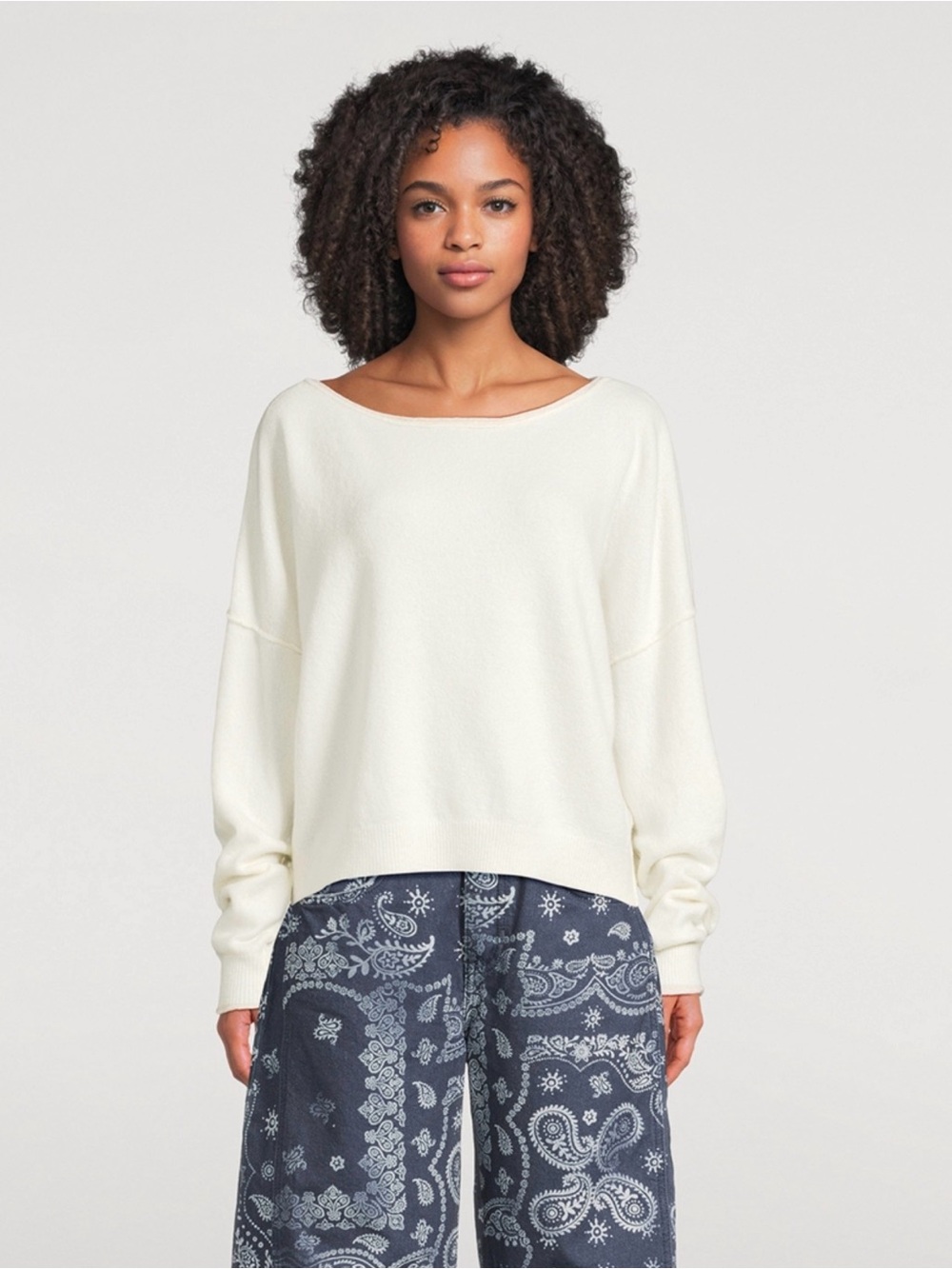 FREE PEOPLE See Me Sweater in White